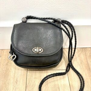 Brighton Black Crossbody Bag with Heart Charm